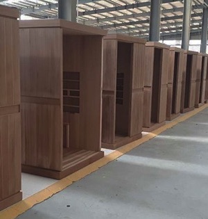 Finnmark sauna cabins assembled in warehouse