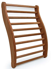 wooden ergonomic backrest for sauna